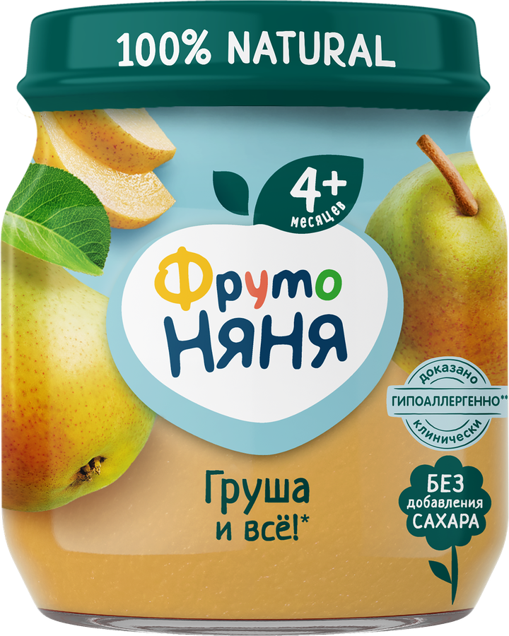 Пюре фруктовое ФРУТОНЯНЯ Груша, с 4 месяцев, 100г