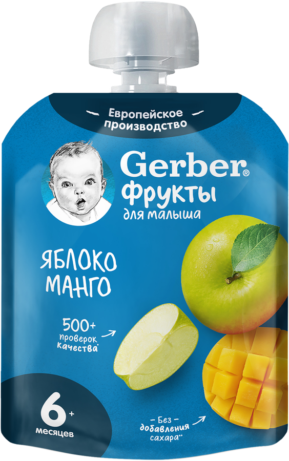Пюре фруктовое GERBER Яблоко и манго, с 6 месяцев, 90г