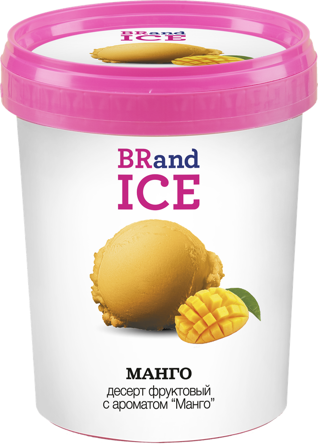 Десерт фруктовый BRAND ICE с ароматом манго, ведерко, 380г