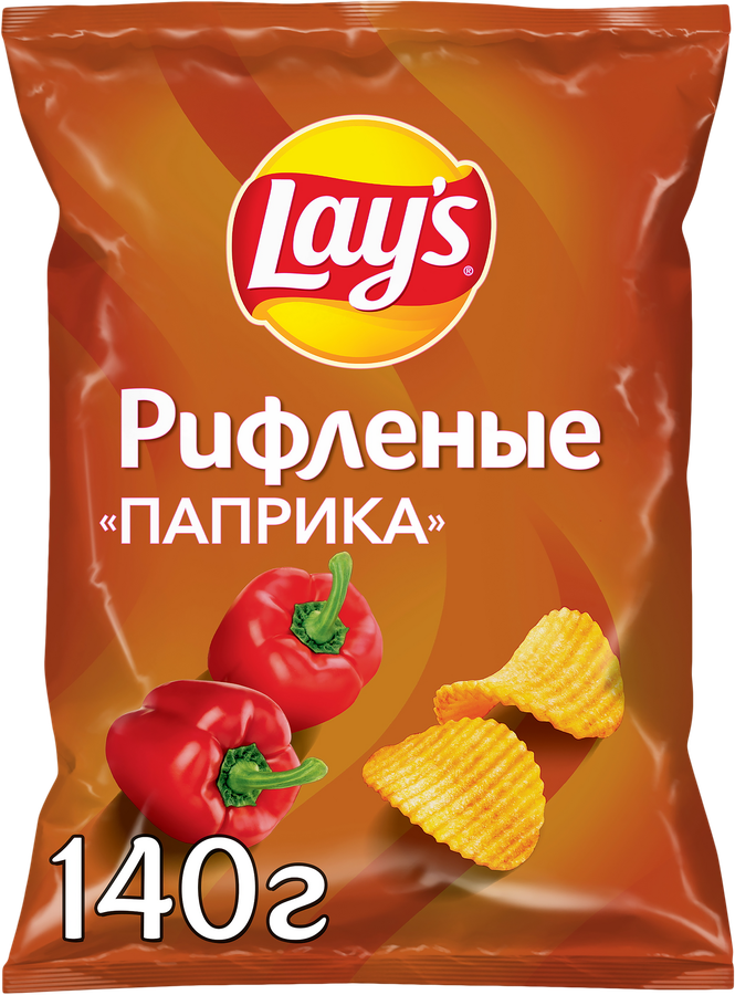 Чипсы картофельные LAY'S Рифленые Паприка, 140г