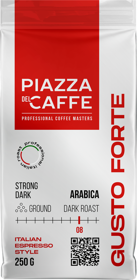 Кофе молотый PIAZZA DEL CAFFE Густо Форте натуральный жареный, 250г