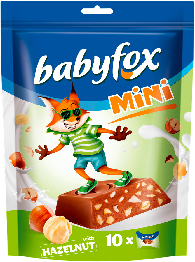 Шоколад молочный BABYFOX с фундуком, 120г