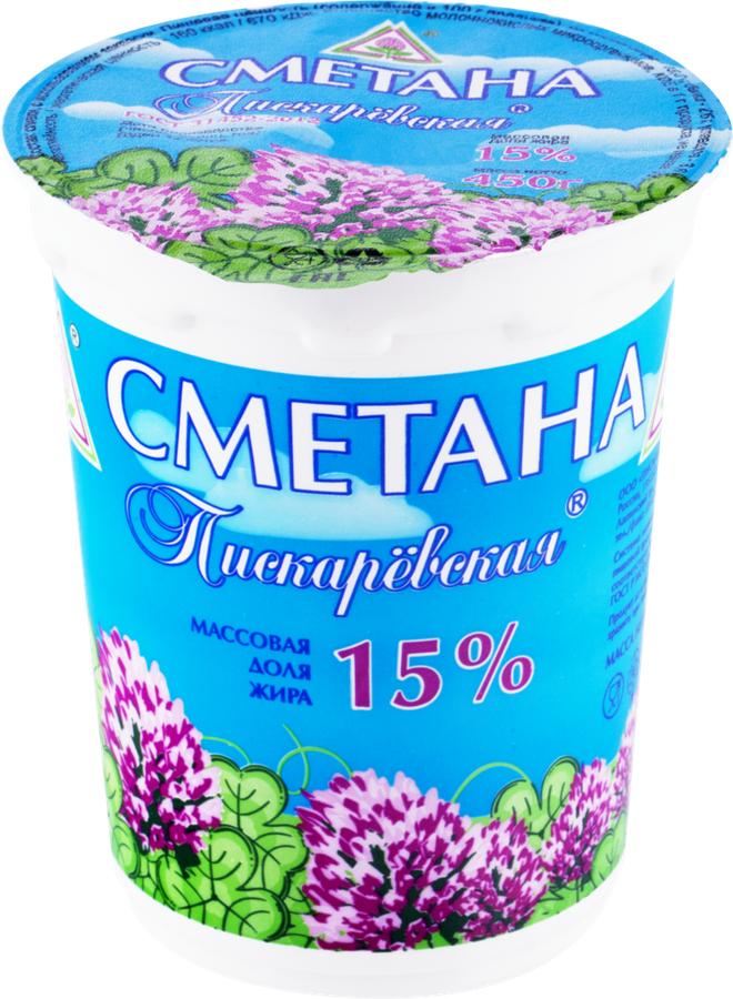 Сметана МЗ ПИСКАРЕВСКИЙ 15%, без змж, 450г