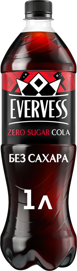 Напиток EVERVESS Cola Zero Sugar Кола без сахара газированный, 1л