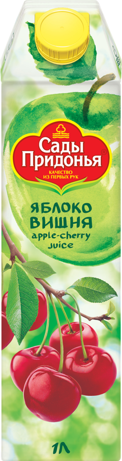 Сок САДЫ ПРИДОНЬЯ Яблоко, вишня осветленный восстановленный, 1л