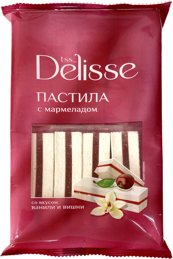 Пастила DELISSE с мармеладом со вкусом ванили и вишни, 255г