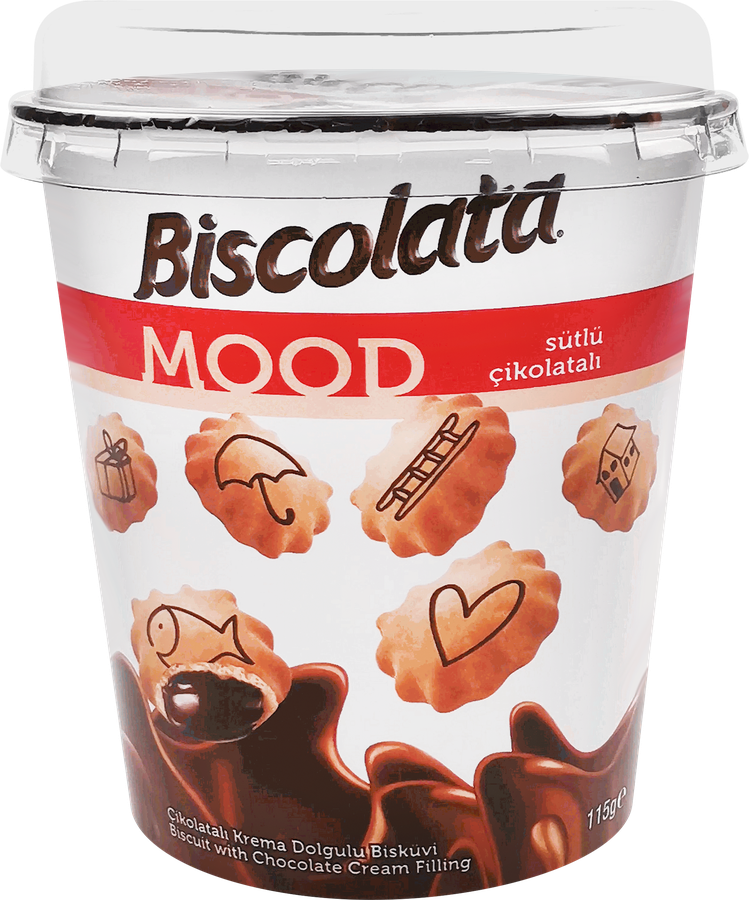 Печенье SOLEN Biscolata Mood с начинкой из шоколадного крема, 115г