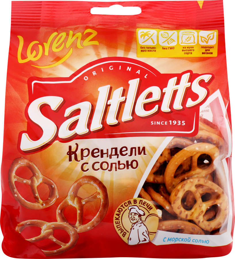 Крендель LORENZ Saltletts Классический с солью, 150г