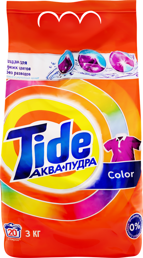 Стиральный порошок для цветного белья TIDE Аквапудра Color, автомат, 3кг