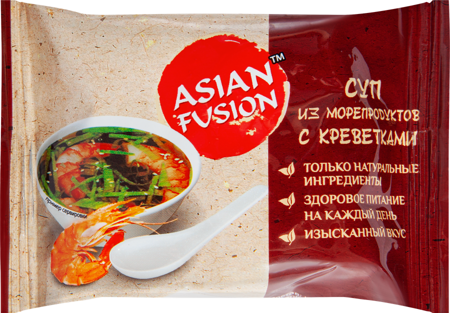 Суп ASIAN FUSION из морепродуктов с креветками, 12г