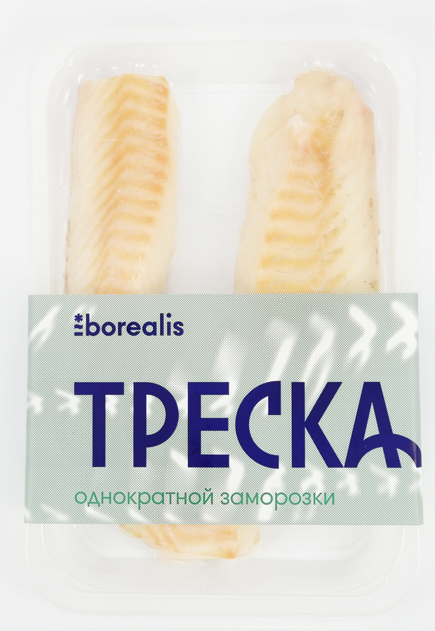 Треска замороженная BOREALIS филе без кожи и костей (спинка), 400г