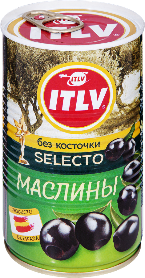 Маслины без косточки ITLV Selecto черные, 350г