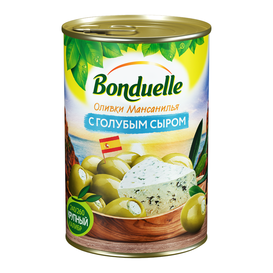 Оливки с голубым сыром BONDUELLE, 300г