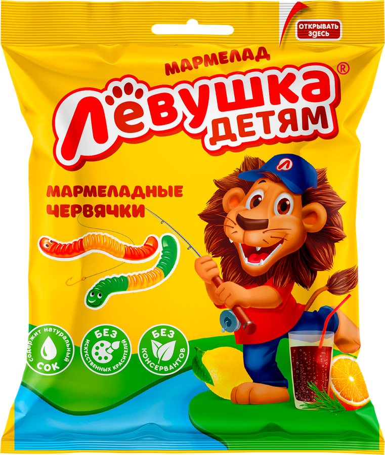 Мармелад жевательный ЛЕВУШКА ДЕТЯМ Червячки, 70г