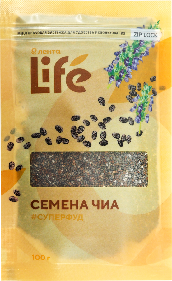 Семена чиа ЛЕНТА LIFE, 100г