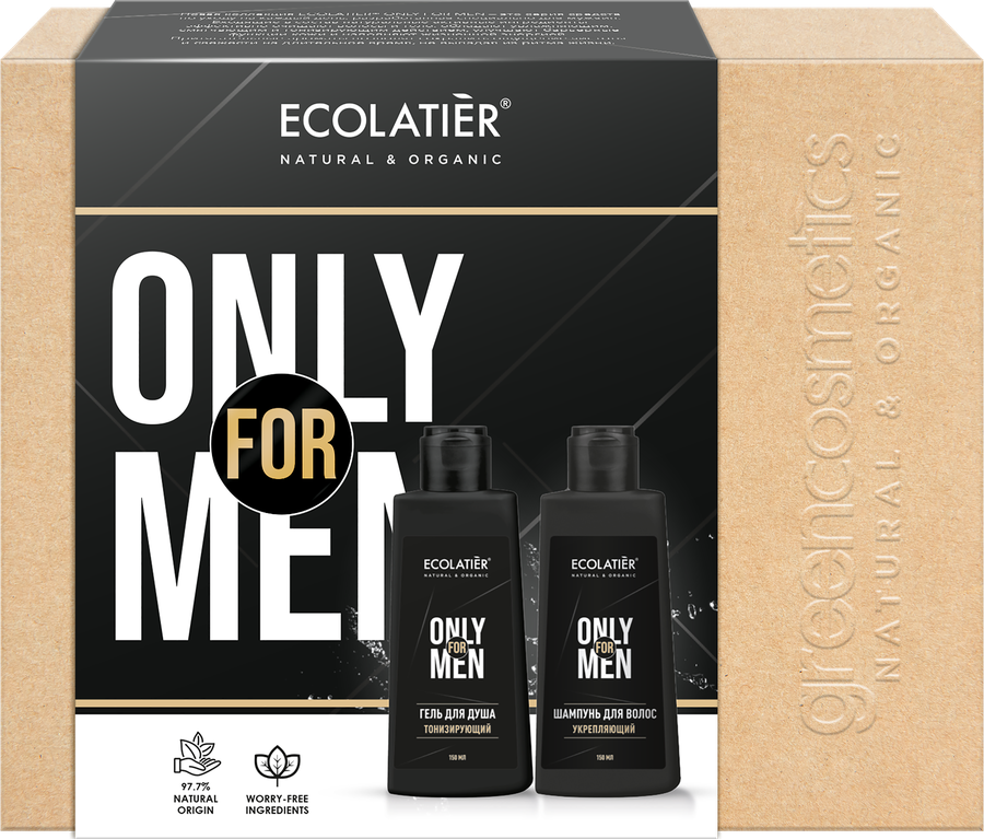 Набор подарочный мужской ECOLATIER Only for men Гель+шампунь, 300мл