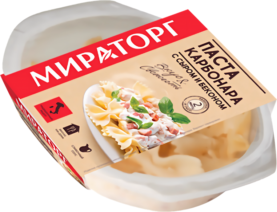 Паста МИРАТОРГ Карбонара с сыром и беконом, 260г