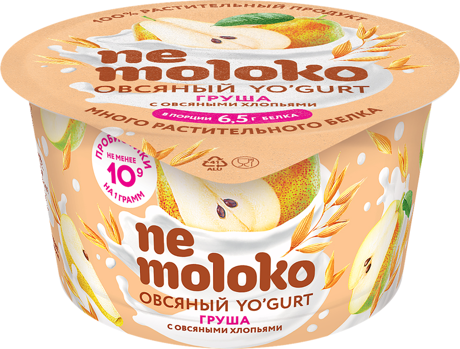 Продукт овсяный NEMOLOKO Yo'gurt Груша, овсяные хлопья, 130г