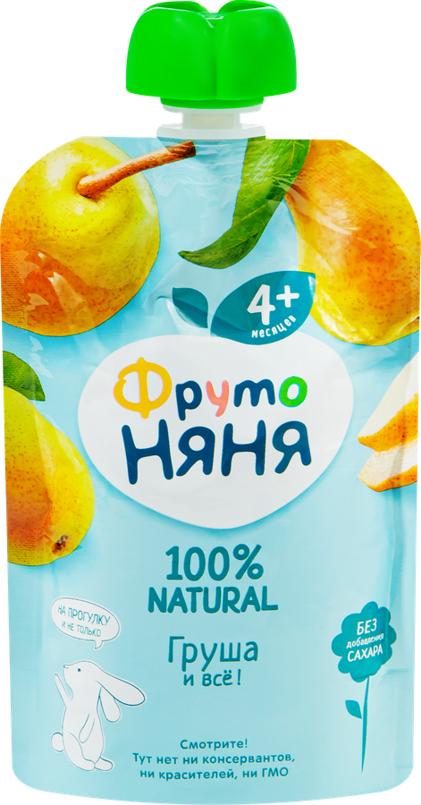 Пюре фруктовое ФРУТОНЯНЯ Груша, с 4 месяцев, 90г
