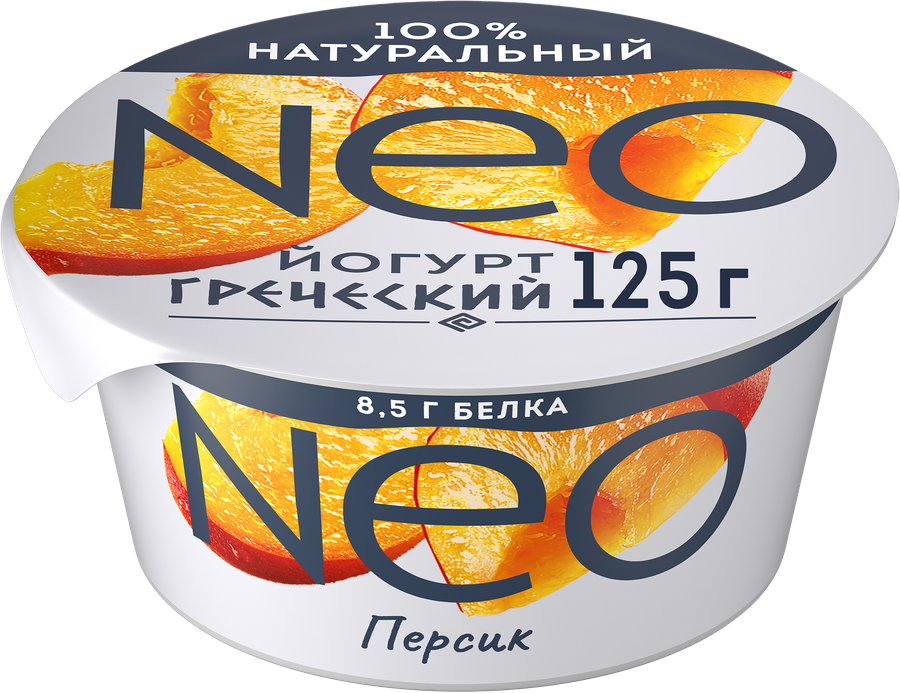 Йогурт NEO Греческий Персик 1,7%, без змж, 125г