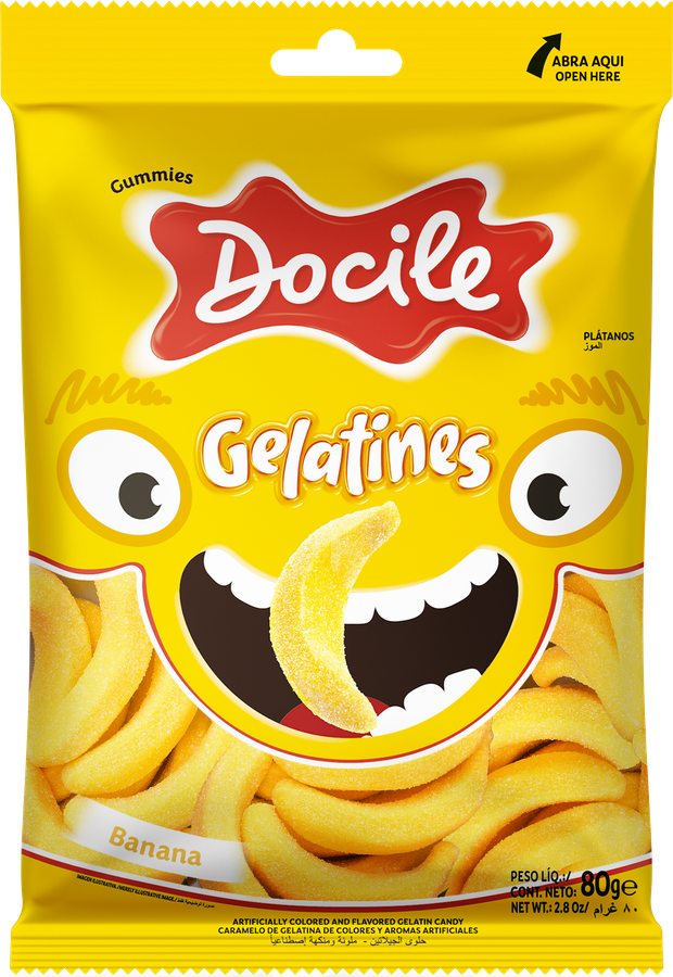 Мармелад жевательный DOCILE со вкусом банана, 80г