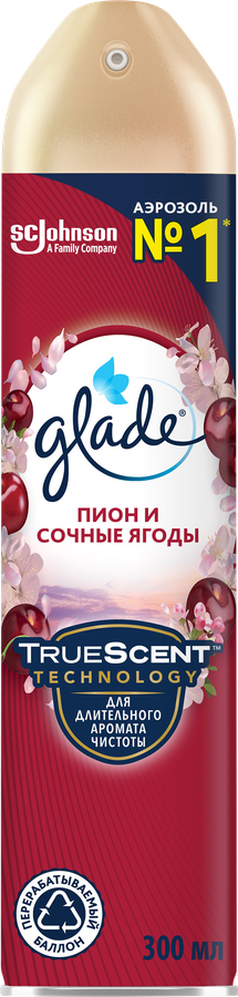 Освежитель воздуха GLADE Пион и сочные ягоды, 300мл