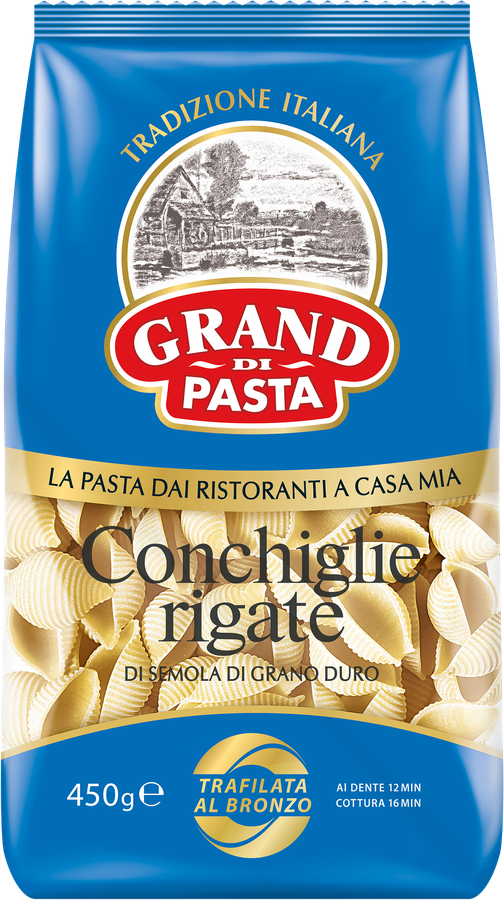 Макароны GRAND DI PASTA Conchiglie rigate группа А, 450г