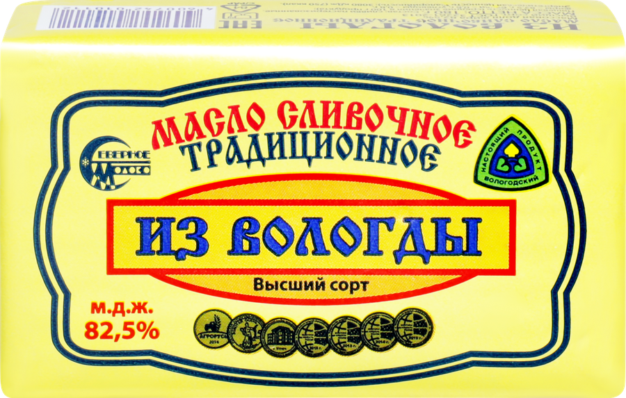 Масло сливочное СЕВЕРНОЕ МОЛОКО Из Вологды Традиционное 82,5%, без змж, 180г