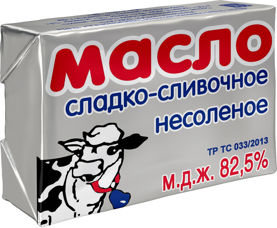 Масло сладкосливочное Традиционное несоленое 82,5%, без змж, 180г