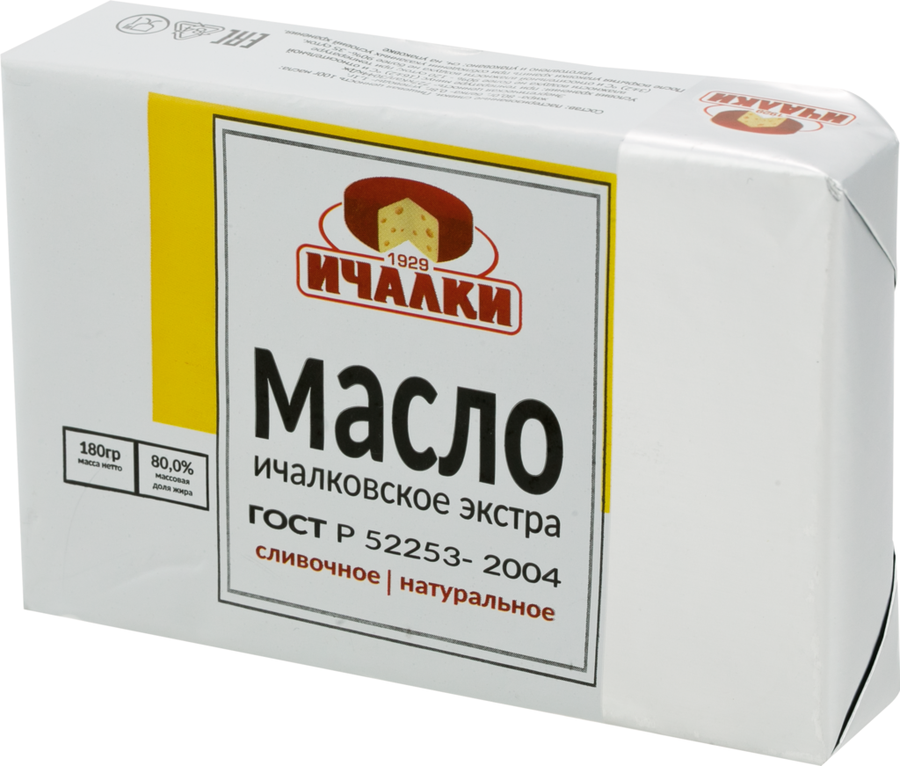 Масло сливочное ИЧАЛКИ Ичалковское Экстра 80%, без змж, 180г