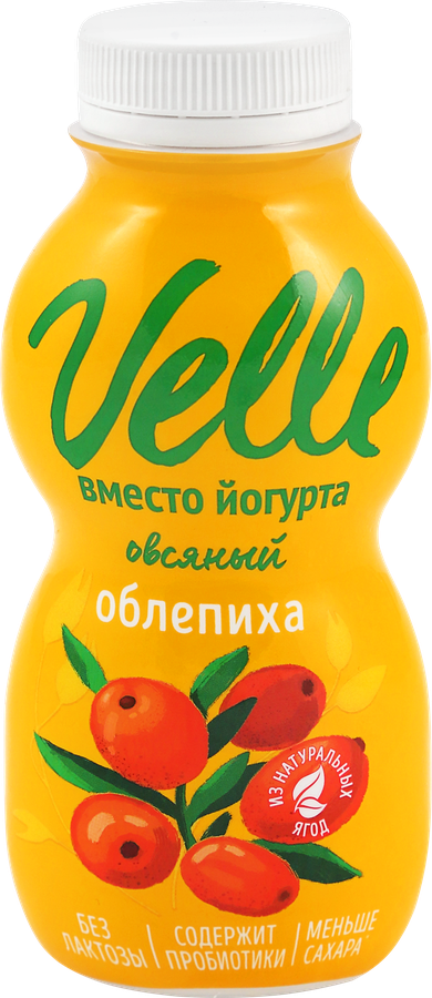 Продукт овсяный ферментированный питьевой VELLE Облепиха, 230г