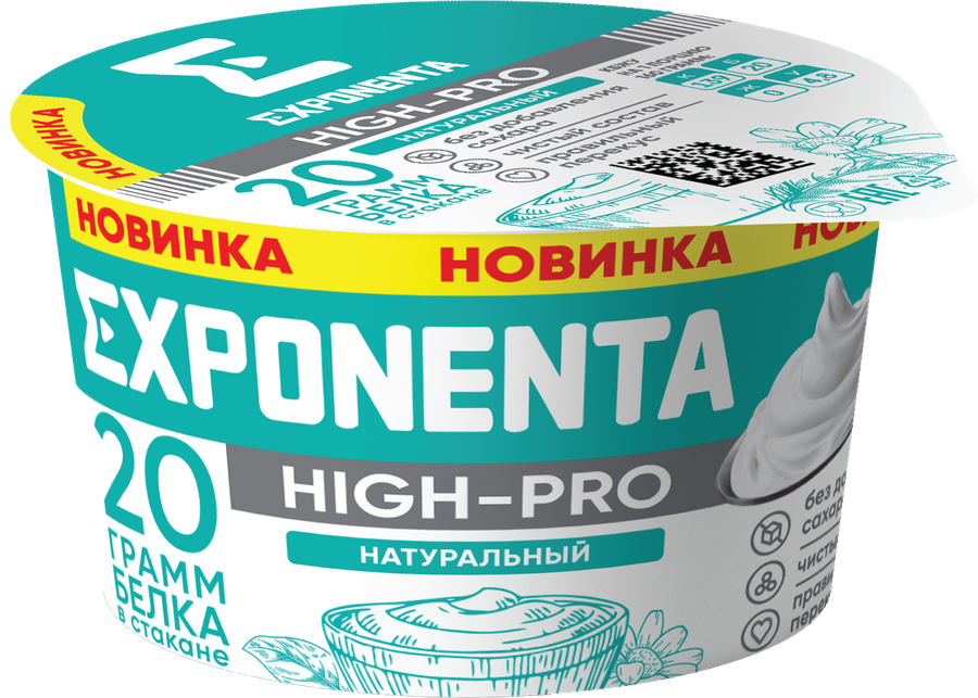 Продукт высокобелковый кисломолочный EXPONENTA High-Pro, без змж, 160г