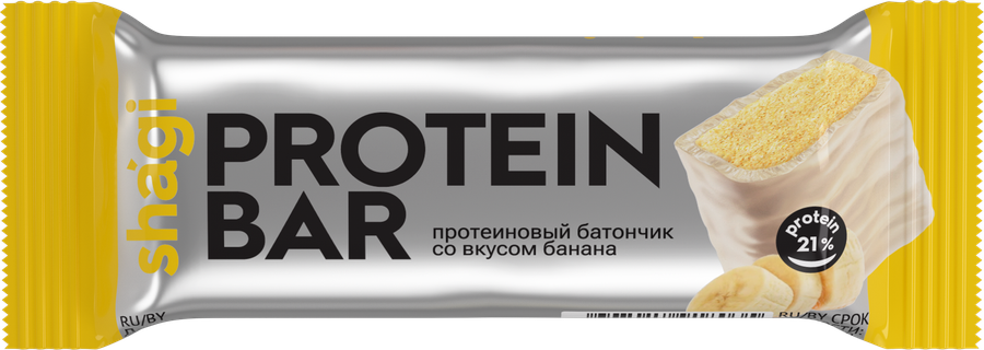 Батончик протеиновый SHAGI с бананом 21%, 40г