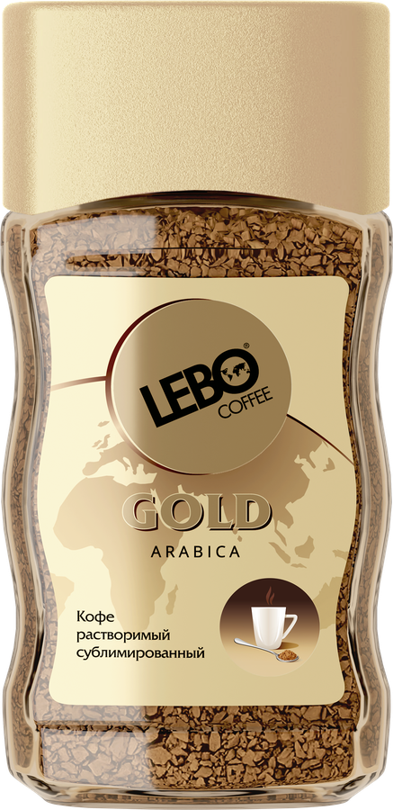 Кофе растворимый LEBO Gold new сублимированный, 100г