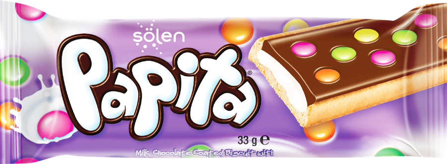 Печенье SOLEN Papita с молочным шоколадом, с молочной начинкой и драже-конфетами, 33г