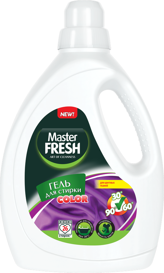 Гель для стирки MASTER FRESH Color повышенное содержание ПАВ, 1,3л