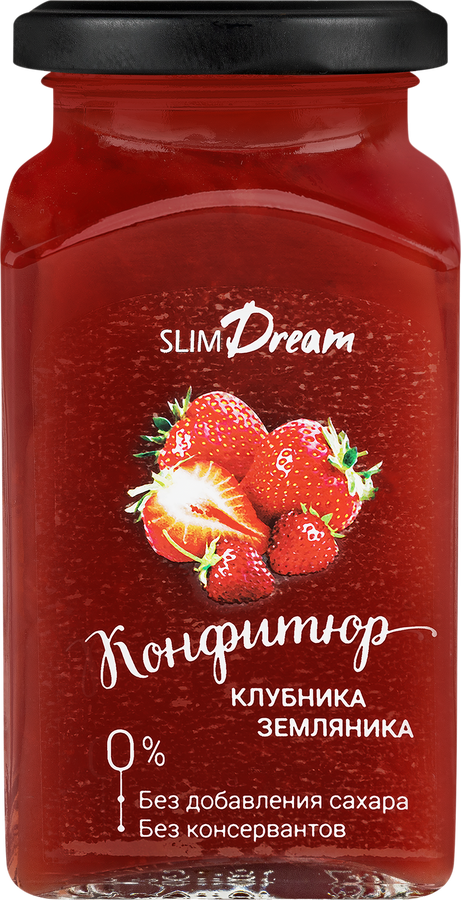 Конфитюр SLIMDREAM Клубника-земляника, без сахара, 300г