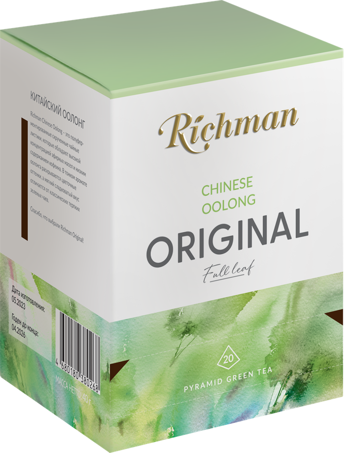 Чай зеленый RICHMAN Chinese Oolong китайский байховый, 20пак