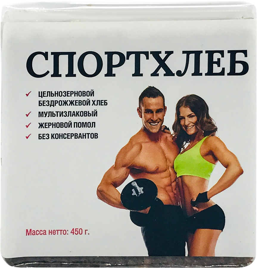 Хлеб СПОРТХЛЕБ цельнозерновой, 450г