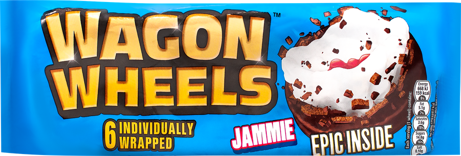 Печенье WAGON WHEELS с суфле и джемом, покрытое глазурью с ароматом шоколада, 228,6г