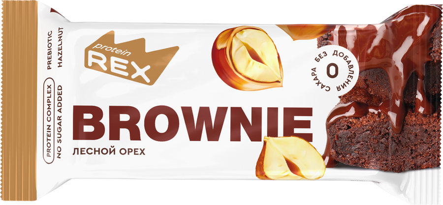 Пирожное протеиновое PROTEINREX Брауни Лесной орех, 50г
