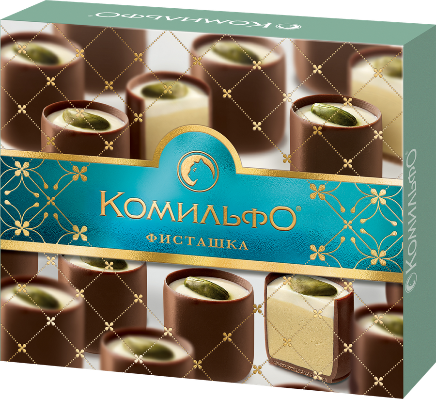 Конфеты КОМИЛЬФО Фисташка с двухслойной начинкой, 232г