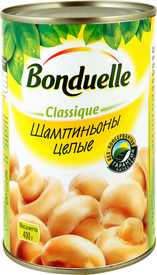 Шампиньоны консервированные BONDUELLE Classique, целые, 400г