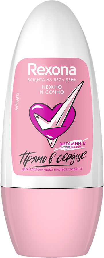 Дезодорант-антиперспирант роликовый женский REXONA Нежно и сочно, 50мл