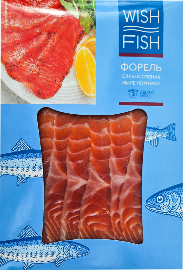 Форель слабосоленая WISH FISH филе-ломтики, 100г