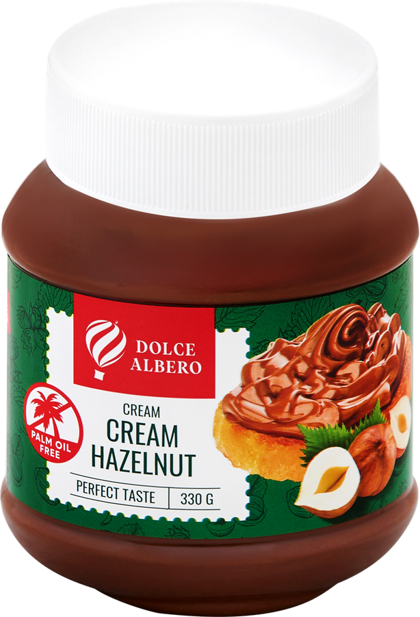Паста шоколадно-ореховая DOLCE ALBERO 6% фундука, без пальмового масла, 
330г