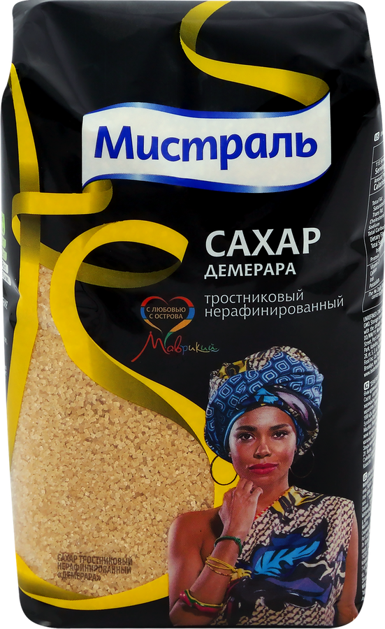 Сахар тростниковый МИСТРАЛЬ Демерара нерафинированный, 900г