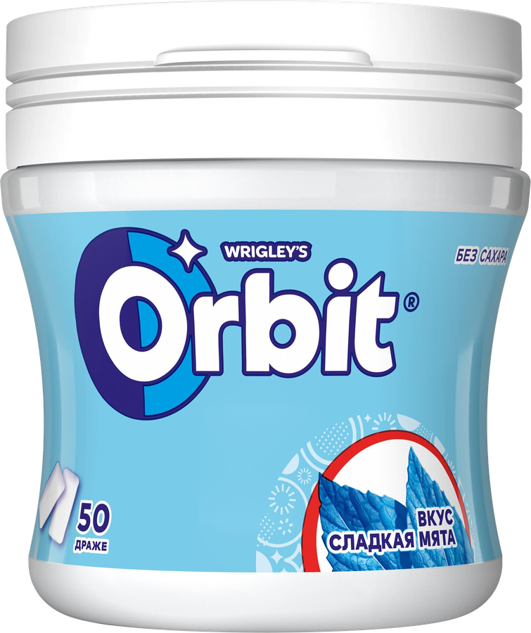 Жевательная резинка ORBIT Сладкая мята, банка, 68г