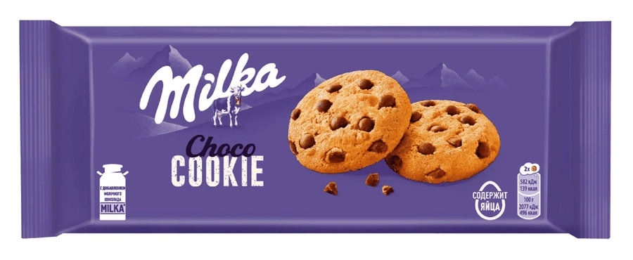 Печенье MILKA с кусочками молочного шоколада, 126г