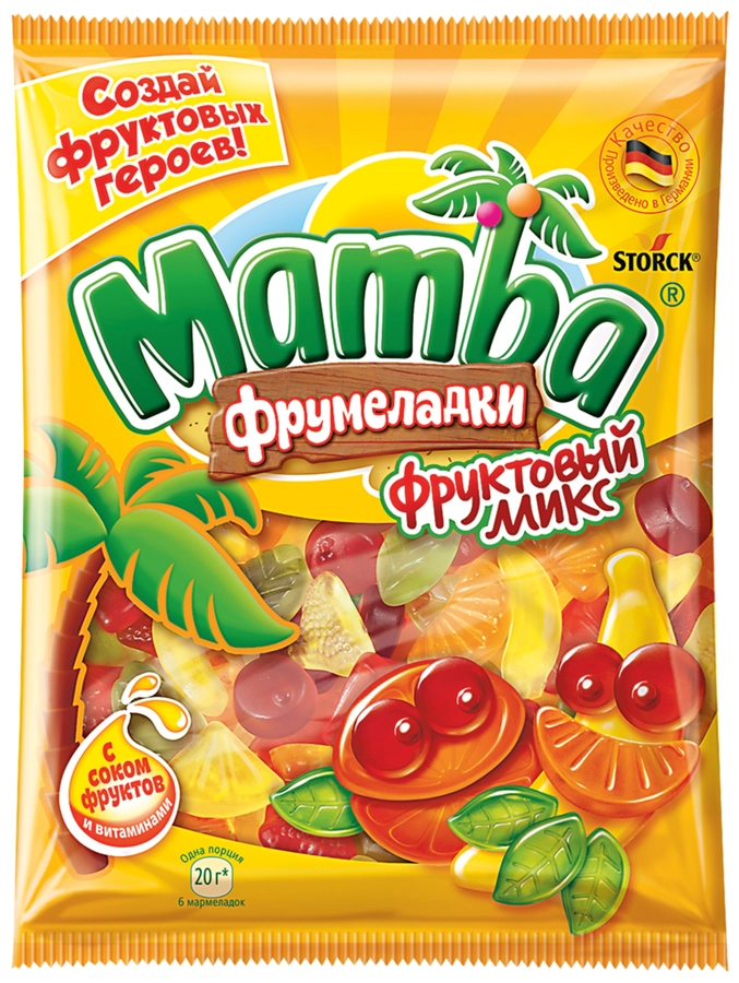 Мармелад жевательный MAMBA Фрумеладки Фруктовый микс, 140г